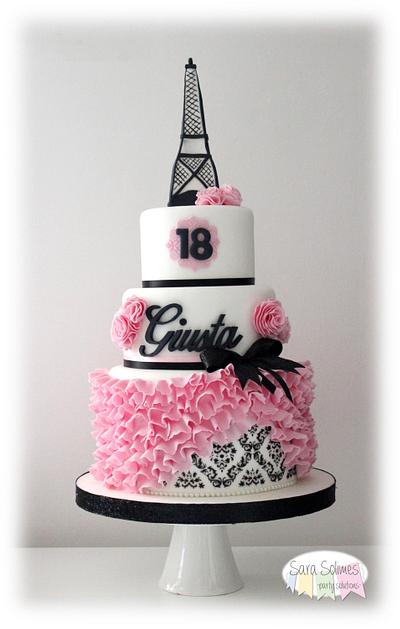 Paris chic cake - Cake by Sara Solimes Party solutions