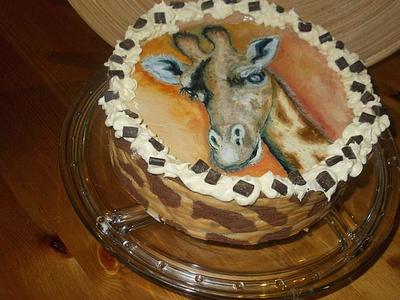 hand painted giraffe cake - Cake by Topping Queen by Diana Adler