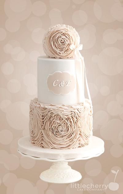 Taupe Ruffle Cake - Cake by Little Cherry