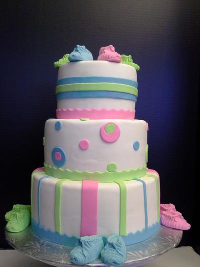 Neon Baby Shower - Cake by Melissa Walsh