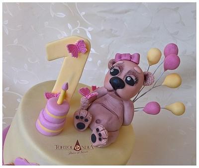 Teddy bear with ballons - Cake by Tortolandia
