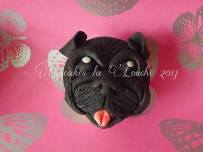 Black Pug Cupcake - Cake by Cupcakes la louche wedding & novelty cakes