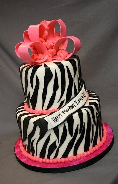 Zebra Print Birthday - Cake by Stacy Lint