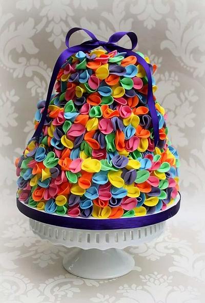 colourful balloon ruffle cake  - Cake by Lynette Brandl
