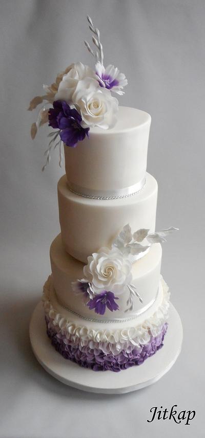 Wedding cake white and purple - Cake by Jitkap