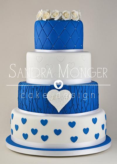 Electric Blue Wedding Cake - Cake by Sandra Monger
