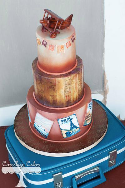 Vintage Travel Cake  - Cake by Cuteology Cakes 