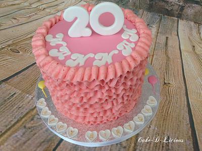 Buttercream Ruffles 20th Birthday - Cake by Sweet Lakes Cakes