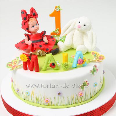 Maia and her white rabbit - Cake by Viorica Dinu