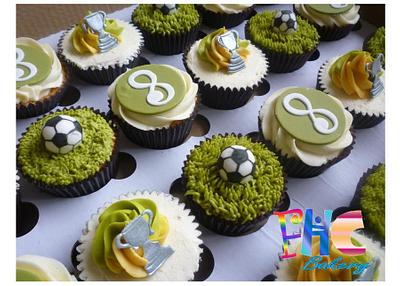 Football party cupcakes (Norwich city supporter) - Cake by The Faith, Hope and Charity Bakery