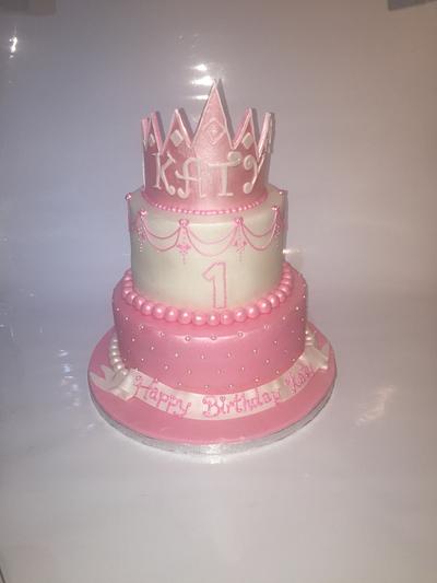 Pretty pink princess 1st birthday - Cake by Maria-Louise Cakes