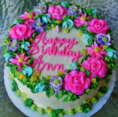 Buttercream vibrancy floral design - Cake by Nancys Fancys Cakes & Catering (Nancy Goolsby)
