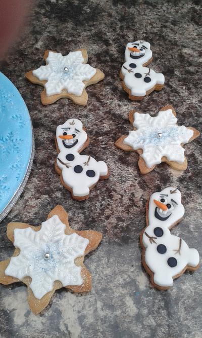 Frozen Olaf and snowflake cookies - Cake by Karen's Kakery