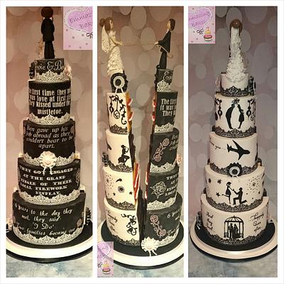 Half and half wedding cake.Cake international entry - Cake by Emmazing Bakes