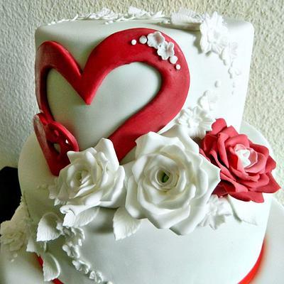 Red and white - Cake by GigiZe