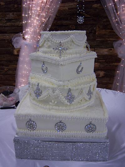 Bling Wedding - Cake by kathy 