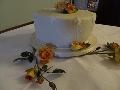 Kenyan Roses - 3 Tier S Stand Wedding Cake - Cake by Fifi's Cakes