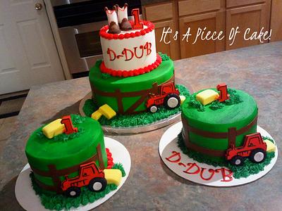 D-Dubs Turning 1! Tractor and Smash Cakes - Cake by Rebecca