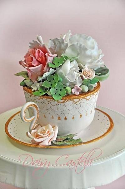 A sugar Artists tea party collaboration  - Cake by DaisyCastelli