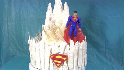 Superman Fortress of Solitude with Lighting  Effect - Cake by DavidandNiko