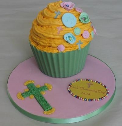 Colourful Christening giantcupcake no2 - Cake by Sue