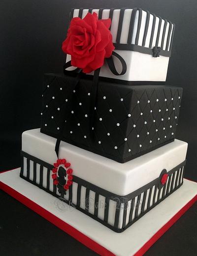Black & White with Roses - Cake by Nessie - The Cake Witch