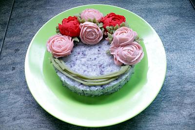 flower rice cake - Cake by fantasticake by mihyun