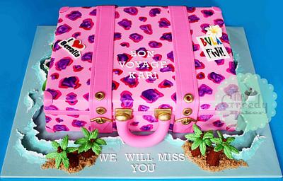 Pink Leopard Print Suitcase Cake - Cake by Kate