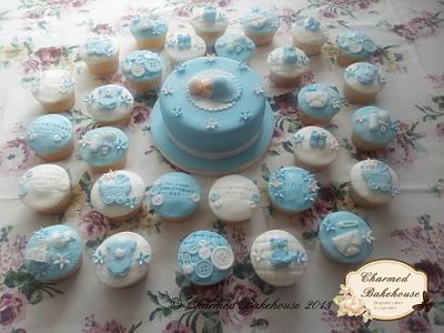 Christening cake & cupcakes - Cake by Charmed Bakehouse
