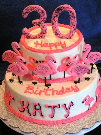 30 One-legged flamingos - Cake by Cake Creations by Christy