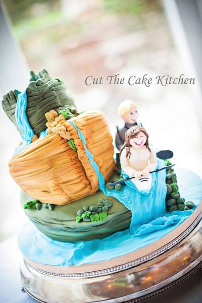Kayaking Couple Wedding Cake - Cake by Emma Lake - Cut The Cake Kitchen