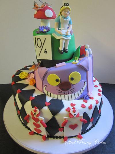 Alice in Wonderland Topsy Turvy - Cake by Steel Penny Cakes, Elysia Smith