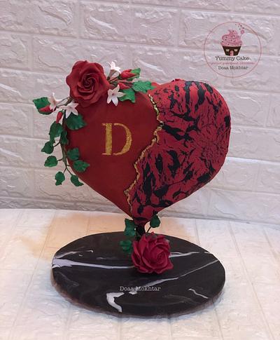  Red heart Cake - Cake by Doaa Mokhtar