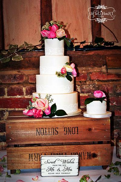 vintage style wedding cake on crates - Cake by Emma Waddington - Gifted Heart Cakes