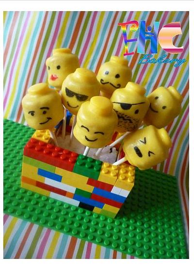 Many Faces of LEGO cake pops - Cake by The Faith, Hope and Charity Bakery