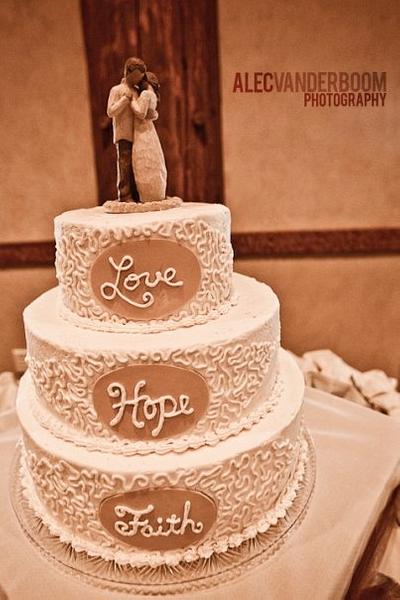 The Brights' Wedding Cake  - Cake by ashtobmom