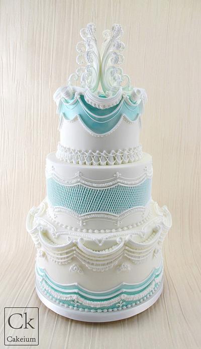 Lambeth Inspired Wedding Cake - Cake by Natasha Shomali