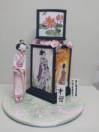 Cherry Blossom Time - Cake by Sue's Sweet Delights