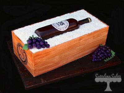 Sugar Wine Bottle Cake - Cake by Cuteology Cakes 