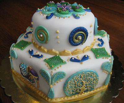 Oriental Decorations and Indian elephants  - Cake by Silvia Costanzo