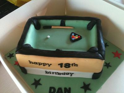 snooker table cake  - Cake by Tracey