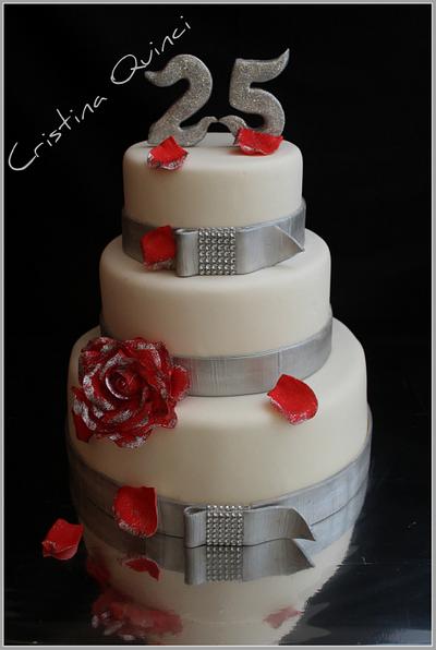 Silver wedding cake - Cake by Cristina Quinci