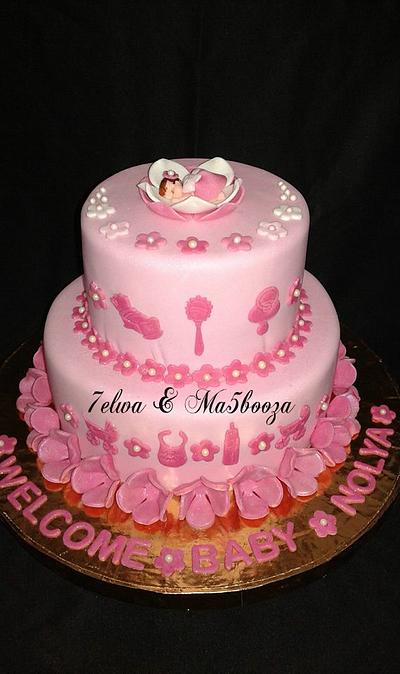 girl baby shower cake - Cake by Zahraa Fayyad