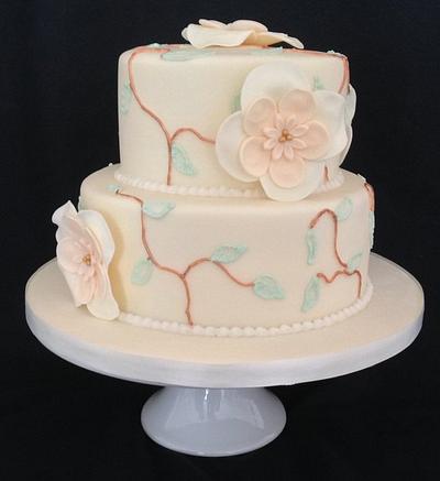 Floral Wedding cake - Cake by Lesley Southam