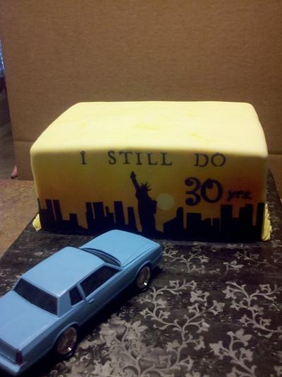 New York Sunset for 30th wedding anniversary - Cake by Debbie