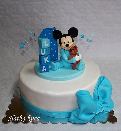 Baby Mickey Mouse for 1st Birthday - Cake by SlatkaKuca