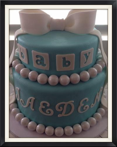 Tiffany Blue Baby Shower cake - Cake by Elaine