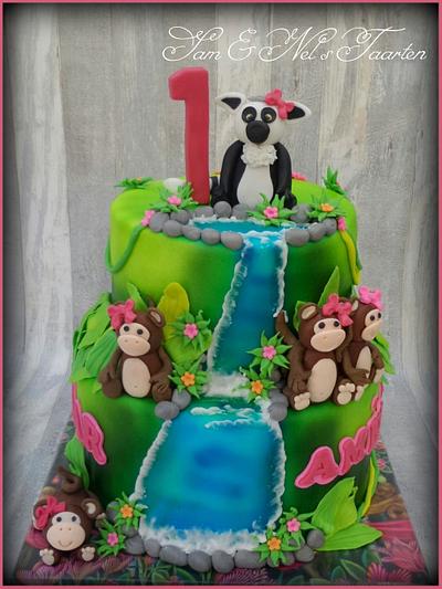 Jungle Ring-tailed lemur cake - Cake by Sam & Nel's Taarten