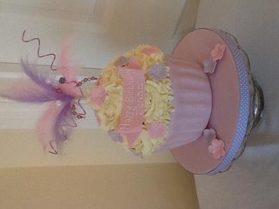 My first iced giant cupcake!  - Cake by Cherry Delbridge
