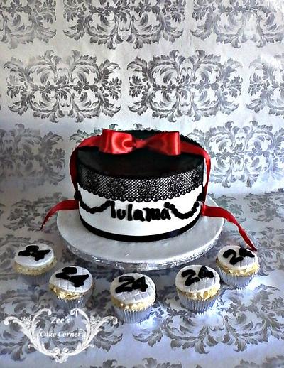 Black lace  - Cake by Zaafirah Adams  - Zee's Cake Corner 